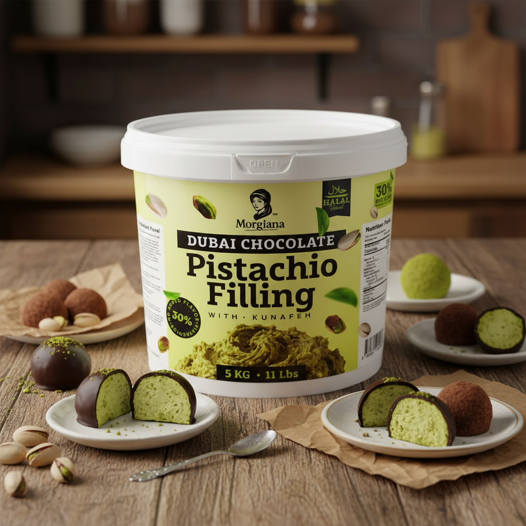 Morgiana Professionel Bagestabil Dubai Chokolade Pistacie Kunafeh Fyldning