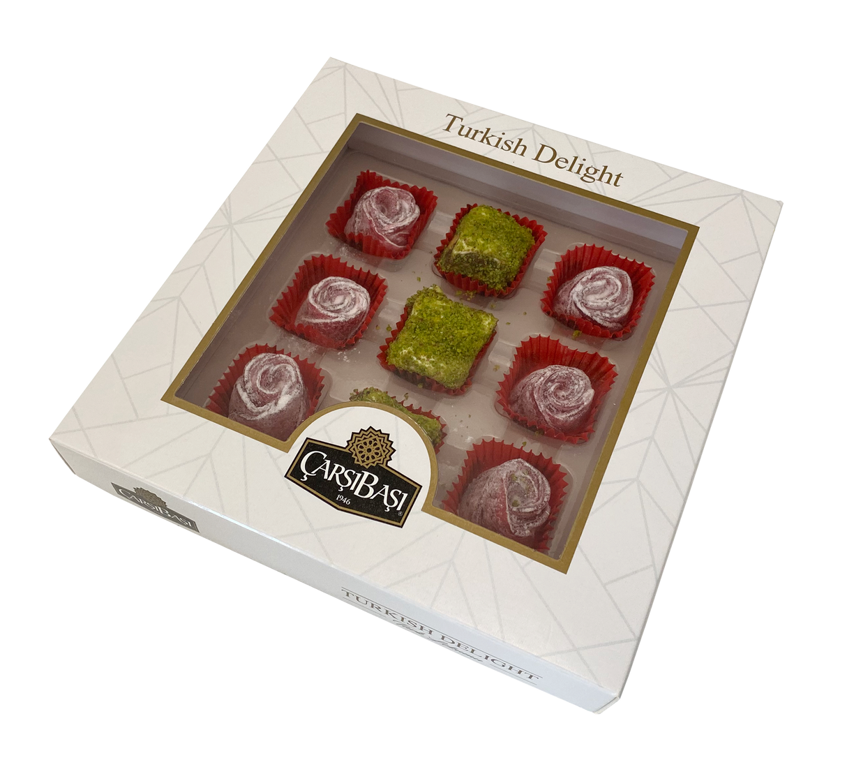 Carsibasi Premium Assorterede Tyrkiske Delikatesser (Pistacie & Rose) - 180g Gaveæske