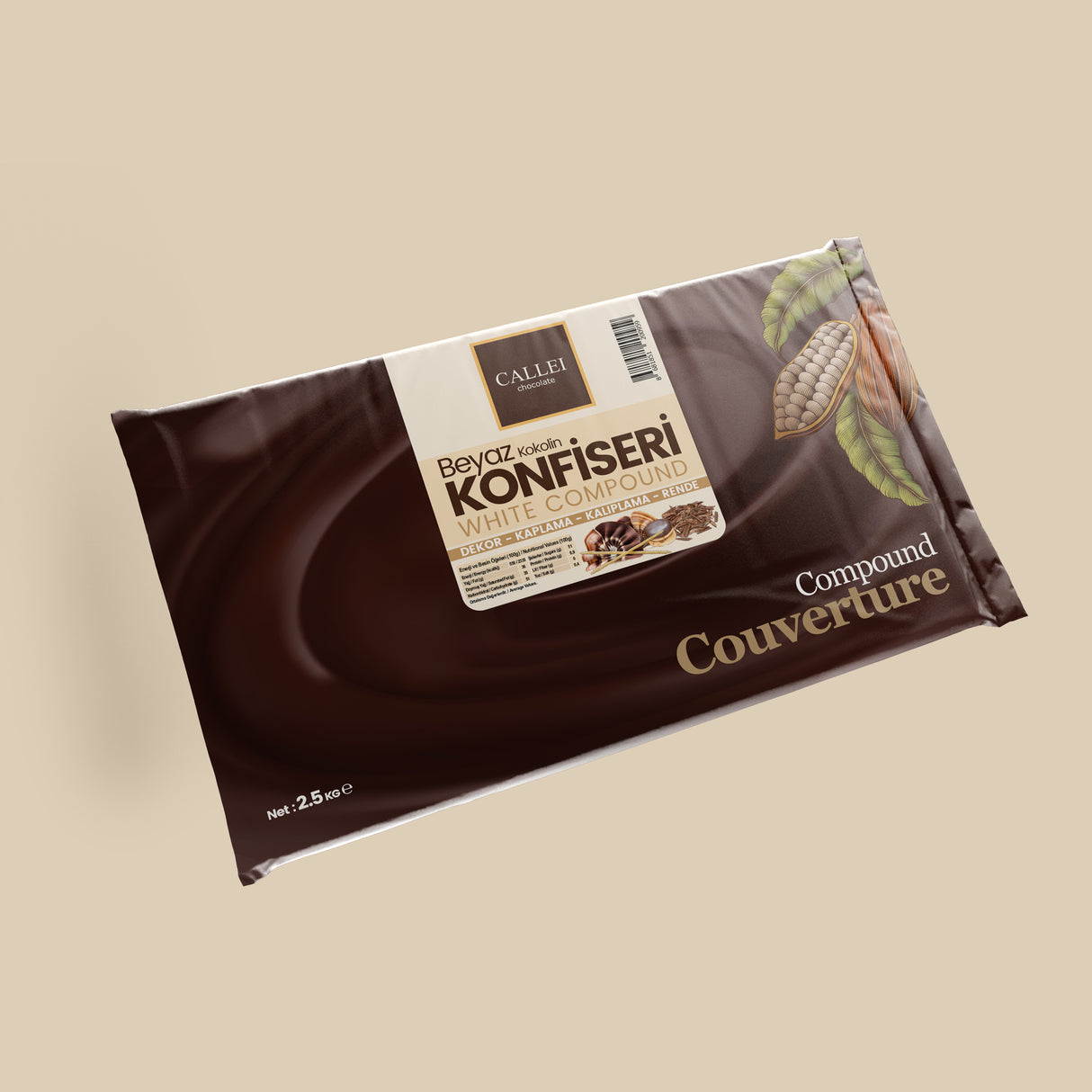 Callei Professional White Confectionery Chocolate Compound - 2.5kg