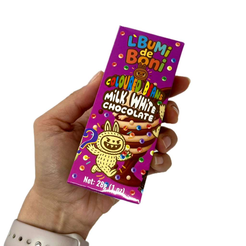 Vezir Lbumi de Boni Samleobjekt Mysterie Chokolade - Mælk, Hvid & Farvede Bønner - 28g