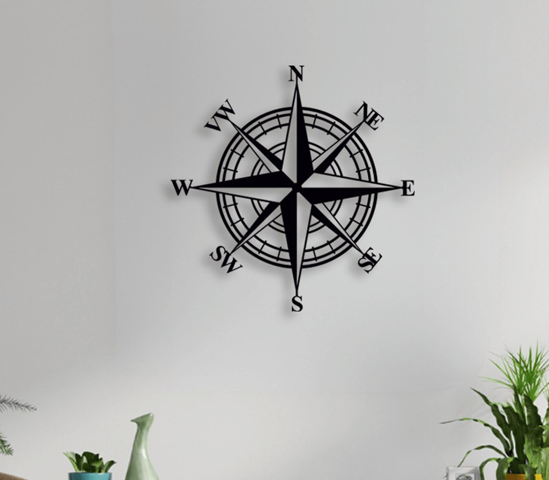 NR Dizayn | Compass Decorative Metal Wall Art - TryAladdin