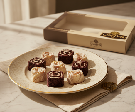 Carsibasi Premium Assorterede Tyrkiske Delikatesser (Rose & Velvet Roll) - 350g Gaveæske