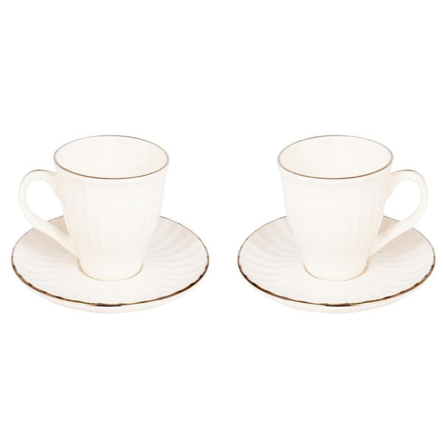 Acar | Porcelain Turkish Coffee Set of Two - Charisma - White - TryAladdin