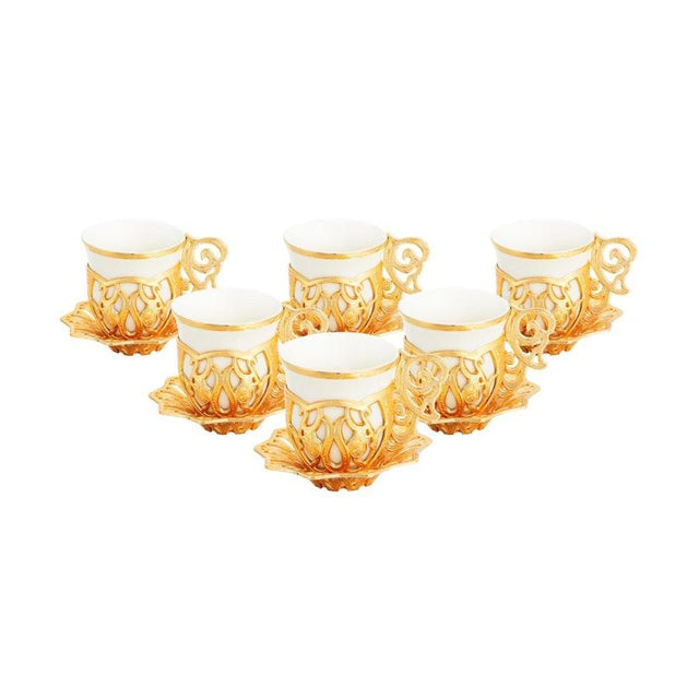 Acar | Turkish Coffee Set of Six - Sultan - Simple - Gold - TryAladdin