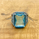 Aquamarine Baguette Ring - TryAladdin