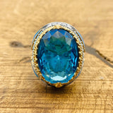 Aquamarine Oval Ring - TryAladdin