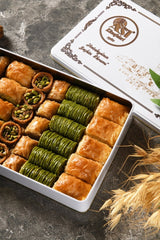 Asi | Assorted Pistachio and Walnut Baklava in Gift Metal Box - TryAladdin