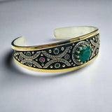 Istanbul Jewelry | Paraiba Ottoman Style Adjustable Cuff Handmade Silver Bracelet - TryAladdin