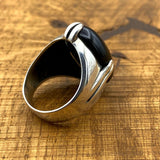 Black Onyx Silver Ring - TryAladdin