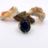 Blue Oval Sapphire Stone Men's Ring - TryAladdin