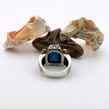 Blue Turquoise Squared Stone Unisex Ring - TryAladdin