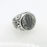 Captivating Men's Ship Design Silver Ring - TryAladdin