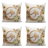 Eid Mubarak with Arabic Motif Digital Printed Runner and Cushion Pillow Cover Set - TryAladdin