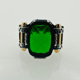 Emerald Silver Handmade Men's Ring - TryAladdin