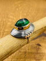 Emerald Silver Ring - TryAladdin