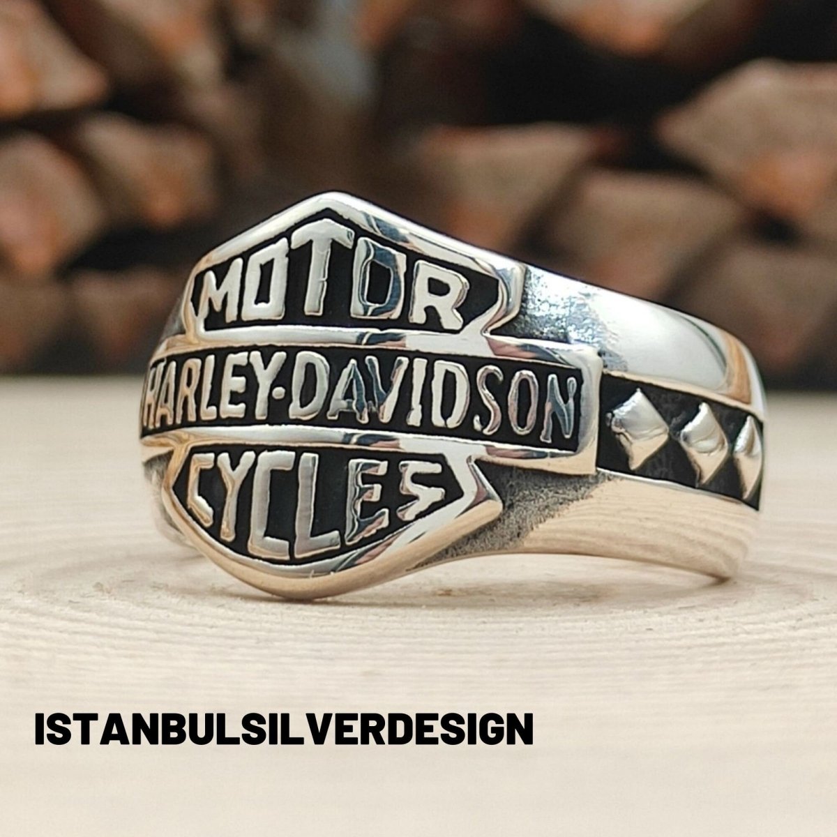 Harley Davidson 925K Sterling Silver Ring - TryAladdin