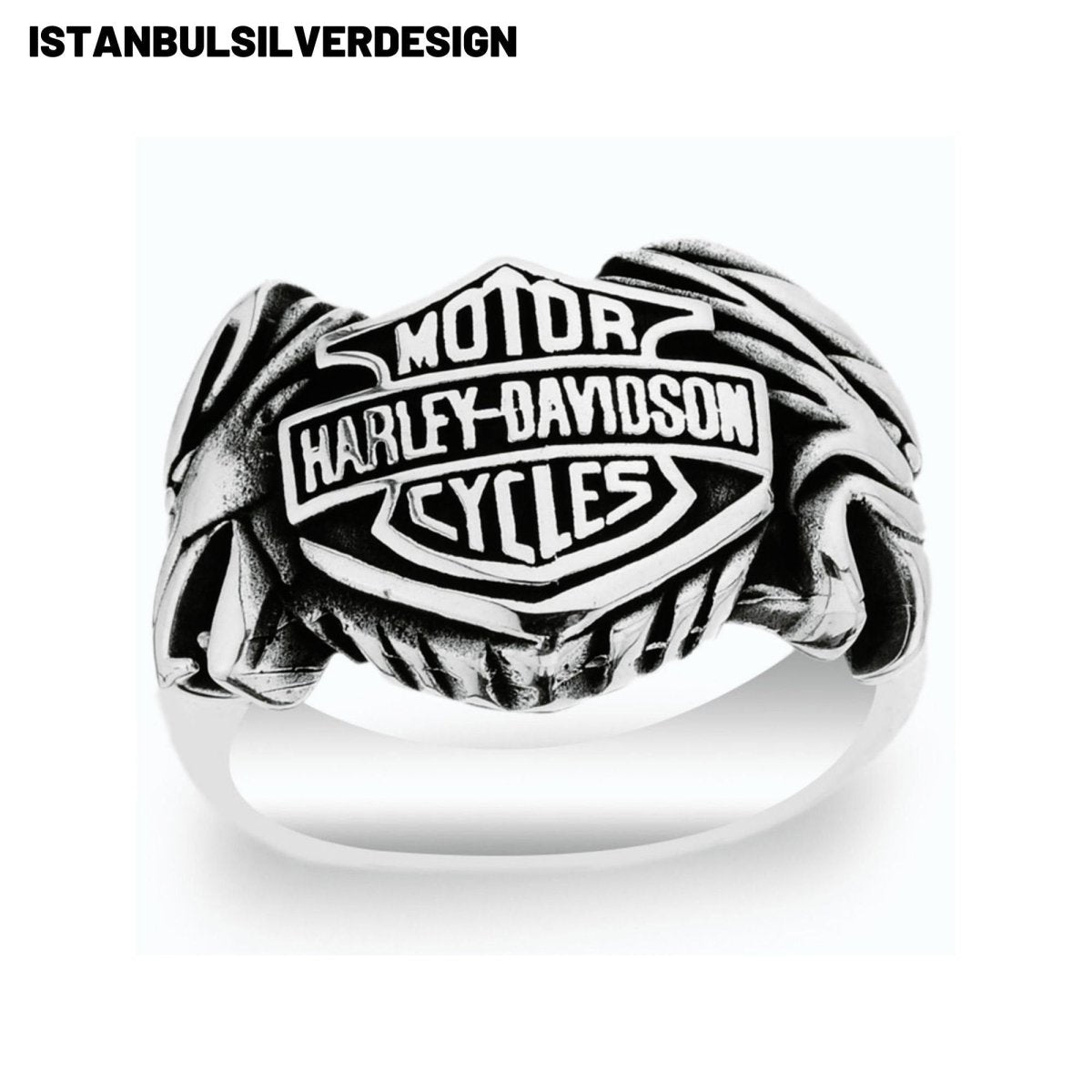 Harley Davidson 925K Sterling Silver Ring - TryAladdin