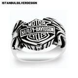 Harley Davidson 925K Sterling Silver Ring - TryAladdin