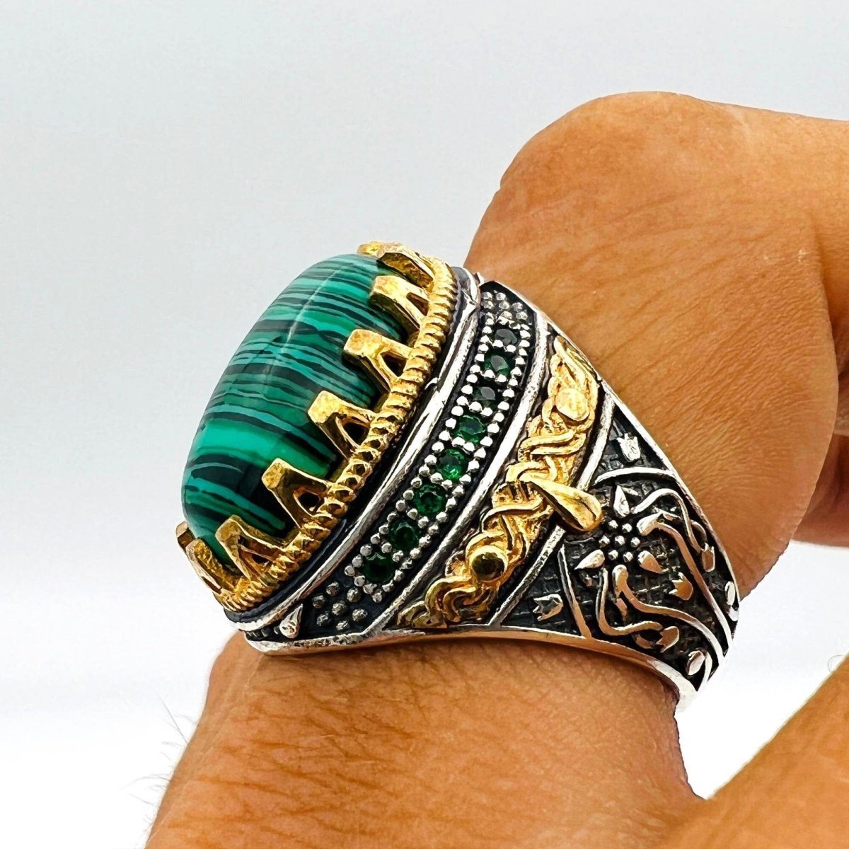 Malachite Stone Men's Ring - TryAladdin