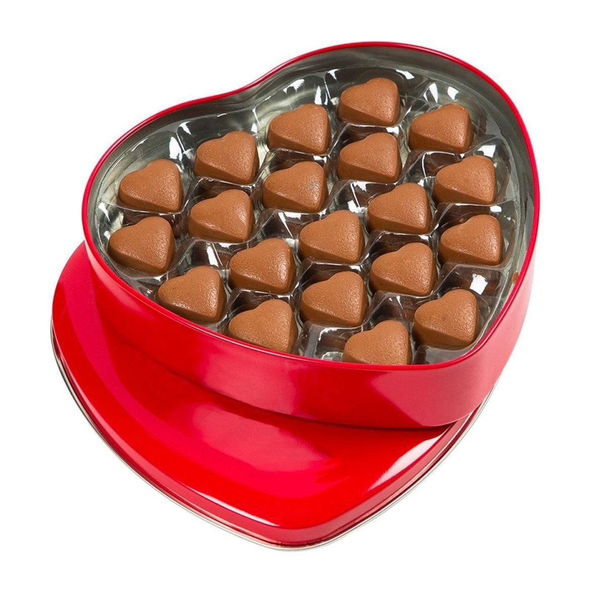 Melodi - Premium Milk Chocolate in a Heart - Shaped Red Metal Box - 400 Grams | Valentine's Day - TryAladdin