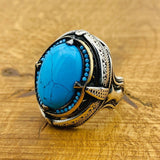 Men Natural Turquoise Ring - TryAladdin