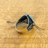 Men's Aquamarine Compass Ring - TryAladdin