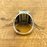 Men's Aquamarine Silver Ring - TryAladdin