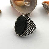 Men's Black Onyx Oval Ring - TryAladdin