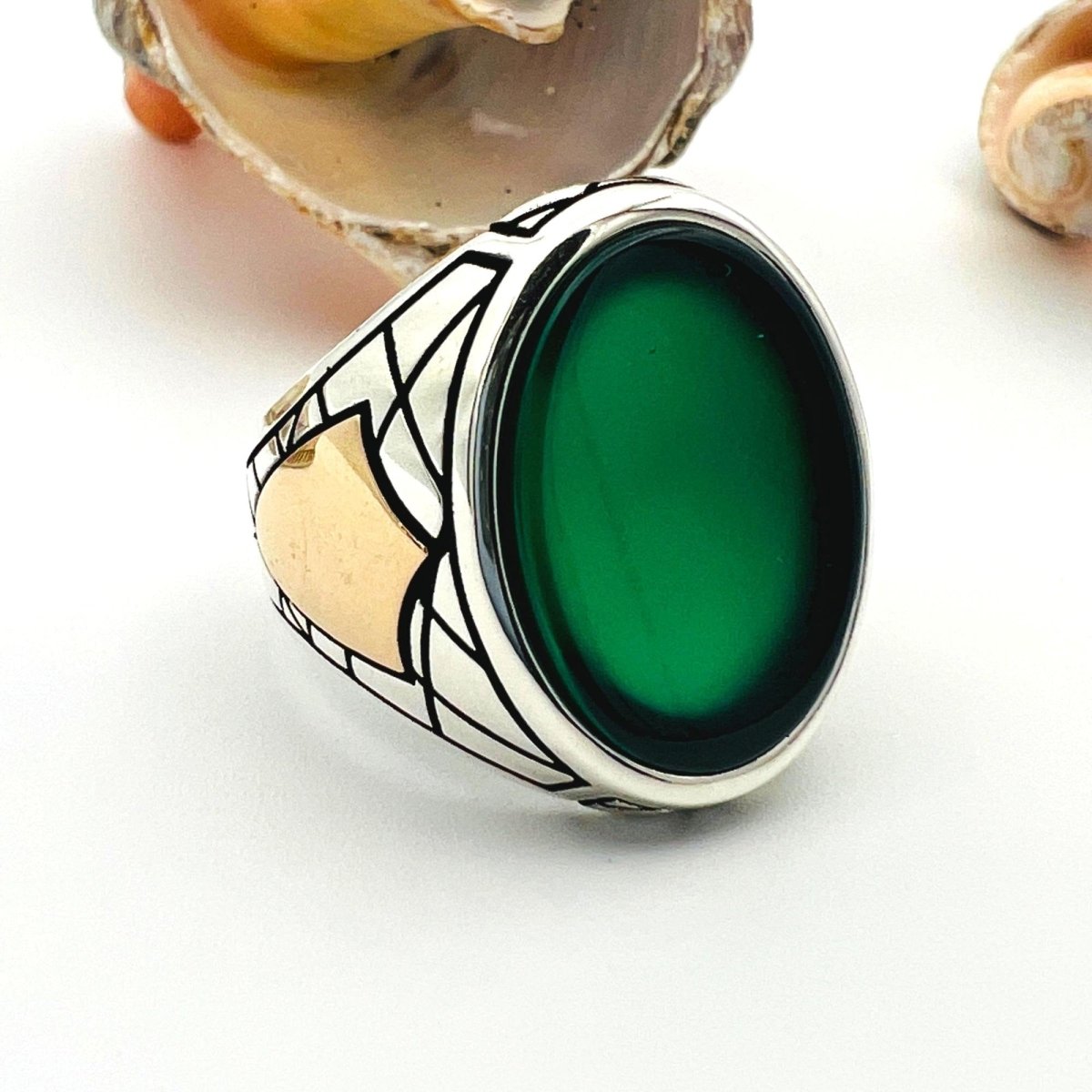 Men's Black Onyx Silver Ring - TryAladdin