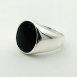 Men's Black Onyx Silver Ring - TryAladdin