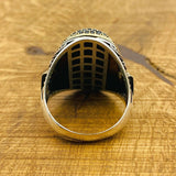 Men's Black Onyx Sterling Silver Ring - TryAladdin