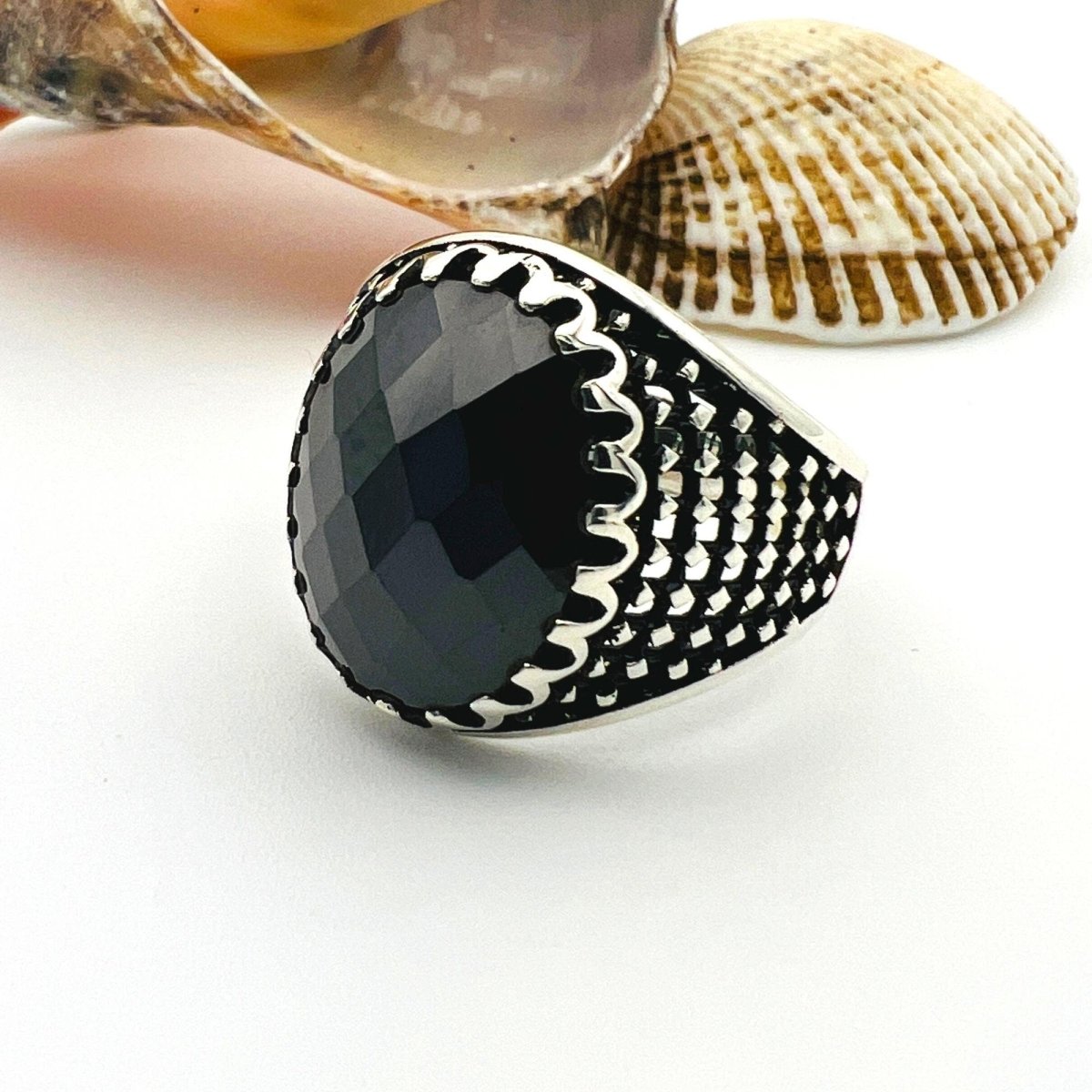 Men's Black Onyx Stone Ring - TryAladdin