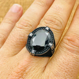 Men's Black Zircon Compass Ring - TryAladdin