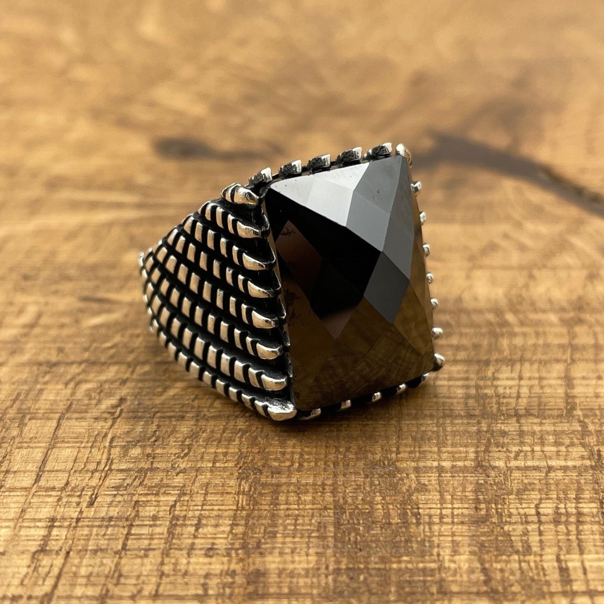 Men's Black Zircon Ottoman Ring - TryAladdin