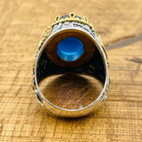 Men's Blue Topaz Oval Ring - TryAladdin