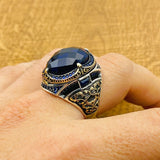 Men's Blue Zircon Ring - TryAladdin