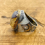 Men’s Brown Agate Oval Ring - TryAladdin