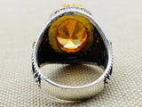 Men's Citrine Silver Ring - TryAladdin