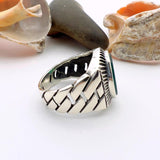 Men's Green Agate Stone Silver Ring - TryAladdin