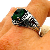 Men's Green Emerald Stone Ring - TryAladdin