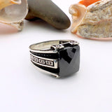 Men's Handmade Black Onyx Silver Ring - TryAladdin