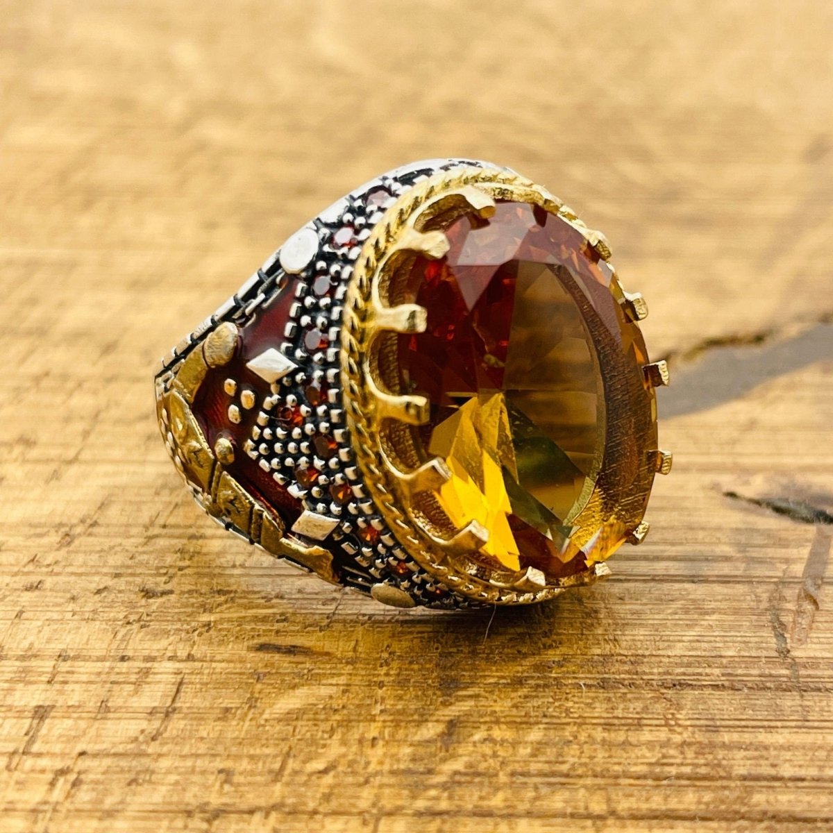 Men's Handmade Multi - Color Zultanite Stone Ring - TryAladdin