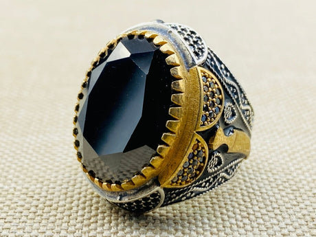 Men's Handmade Ring, Onyx - TryAladdin