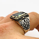 Men's Mystic Topaz Silver Ring - TryAladdin