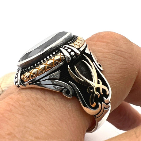 Men's Onyx Silver Ring - TryAladdin