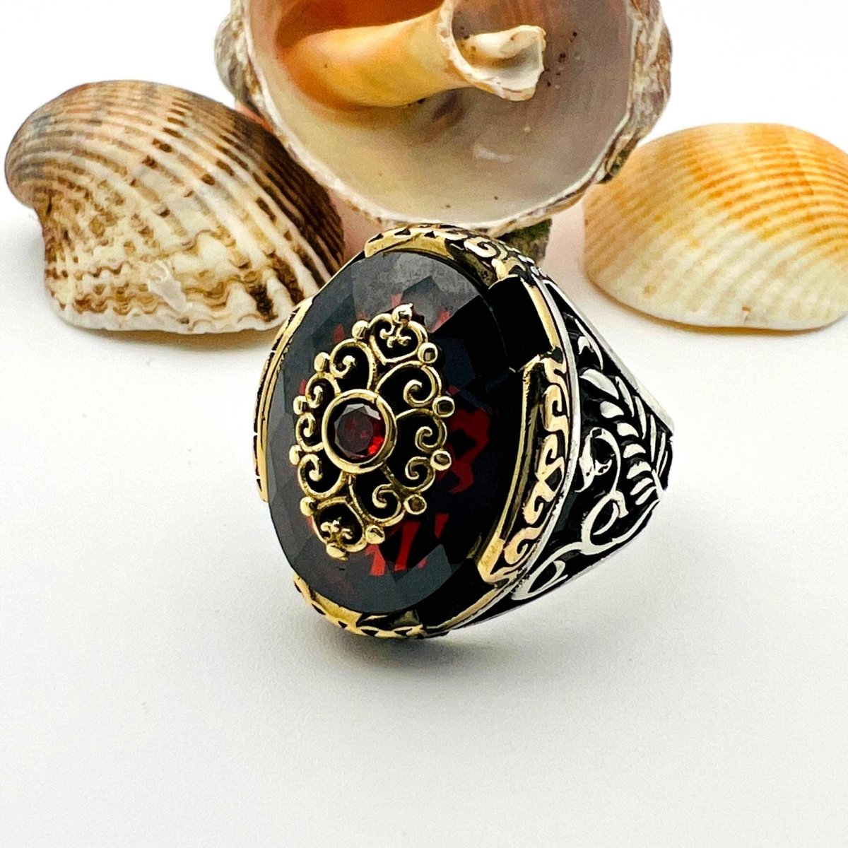 Men's Red Ruby Gemstone Ring - TryAladdin