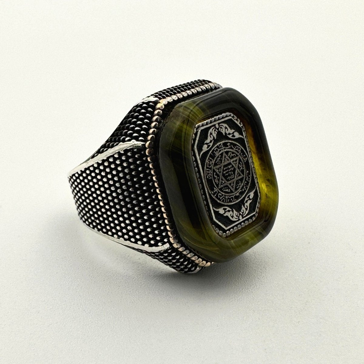 Men's Silver Star of David with Seal of Solomon Ring - TryAladdin