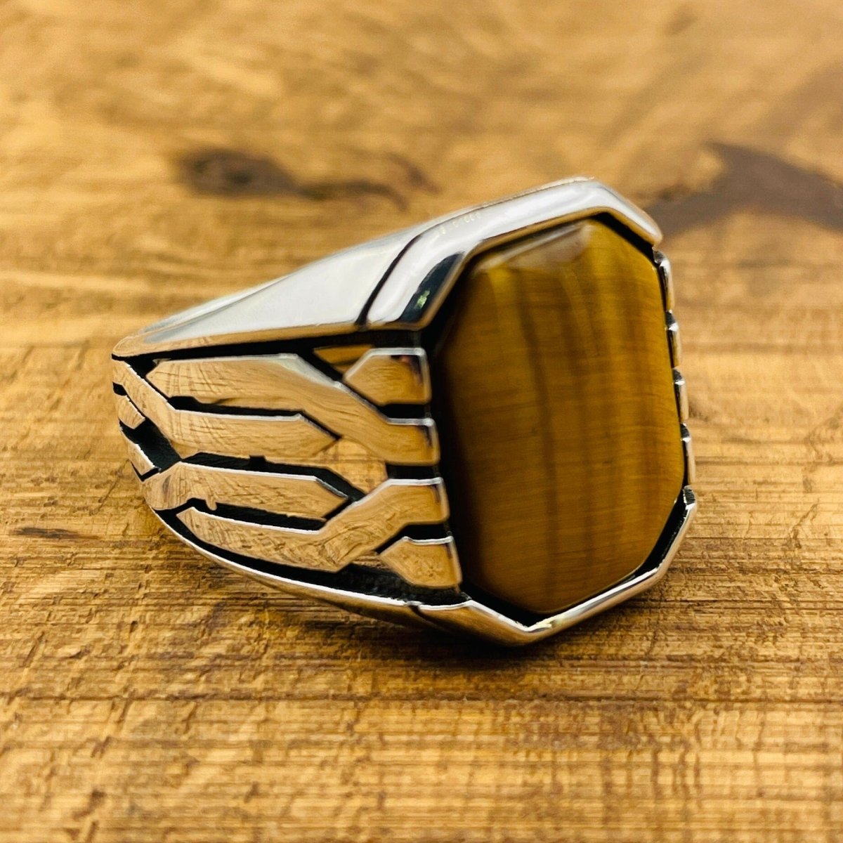 Men’s Tiger Eye Ottoman Ring - TryAladdin