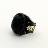 Men's Vintage Onyx Stone Ring - TryAladdin