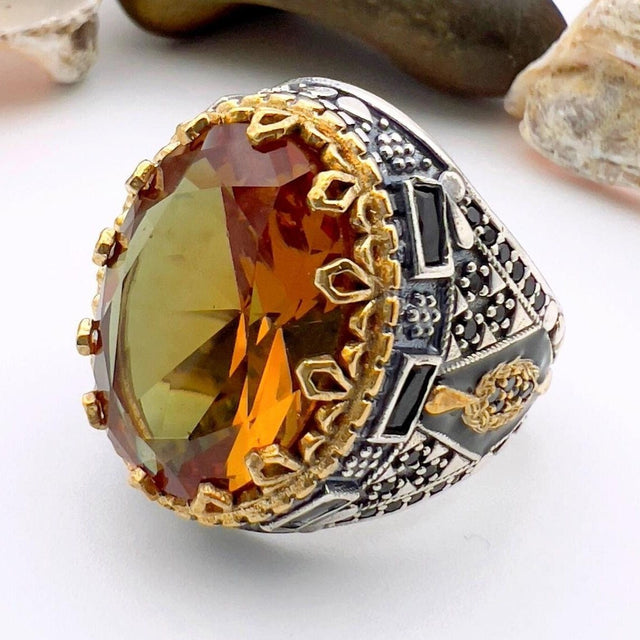 Men's Zultanite Color Changing Stone Silver Ring - TryAladdin